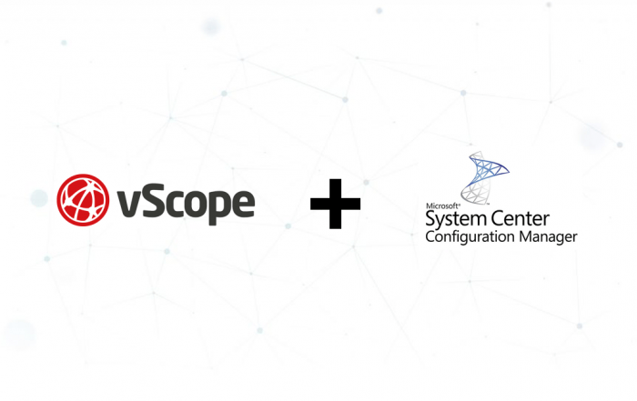 The vScope logo and the Logo of System Center Configuration Manager